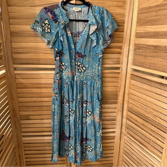 Zadig & Voltaire Ruskie Glam Rock Floral Maxi Dress size S - Picture 3 of 9